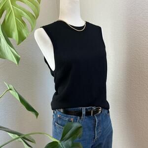 Minimal black knit tank